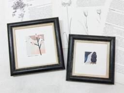 4x4 & 5x5 Inch Square Simple Cottage-style Rounded Bead Profile - Black With Pale Ochre Inner/Photo Frame Deluxe Quality Anniversary - thumbnail 1