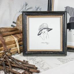 4x4 & 5x5 Inch Square Simple Cottage-style Rounded Bead Profile - Black With Pale Ochre Inner/Photo Frame Deluxe Quality Anniversary - thumbnail 2