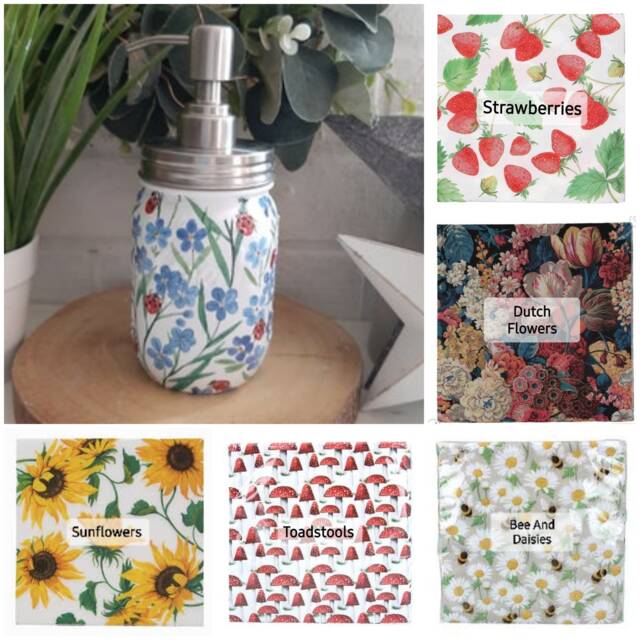 Various Gisela Graham Inspired Decoupaged Soap Dispenser - image 1