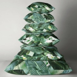 Banana Leaf Pillow, Banana Palm Cushion, Throw Pillows 16x 16, 18x18 Or 22x22 Inches, Velvet Cotton, Original Design, Tropical - thumbnail 2
