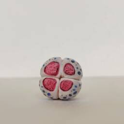 Handmade Polymer Clay Miniature Figurine Abstract Spotted Ornament - thumbnail 4