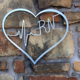 Metal Heart Wall Art/Gift For Nurse Nurse's Week Cna Lpn Rn Bsn Aprn Np Cns Emt Rt Md Heartbeat Nursing Graduation Registered - thumbnail 2
