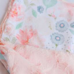 Dahlia Floral Personalized Baby Blanket, Minky Girl Monogram Shower Gift, New Baby, Blanket - thumbnail 2