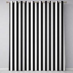 Black & White Wavy Stripe Abstract Seamless Pattern Readymade Eyelet Ring Top Thermal 100% Blackout Curtains - thumbnail 2