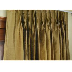 "On Sale 10% Earthy Green Silk Curtain Panel 52""x84" - thumbnail 2