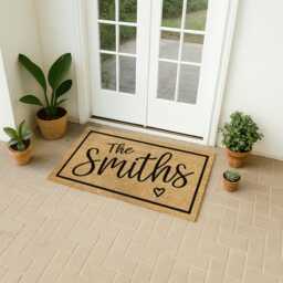 Personalized Welcome Mat - Custom Family Name Doormat - Housewarming Gift Wedding Outdoor Entryway Rug Realtor Closing - thumbnail 2