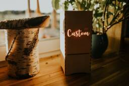 Wooden Desk Lamp Lantern, Modern Led Light, Custom Shade