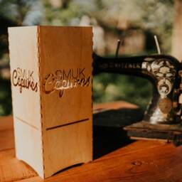 Wooden Desk Lamp Lantern, Modern Led Light, Custom Shade - thumbnail 4