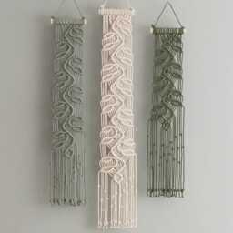 Boho Leaf Wall Art, Minimalist Decor, Large Macrame New Home Gift, Narrow Lea Hanging, W15 - thumbnail 1