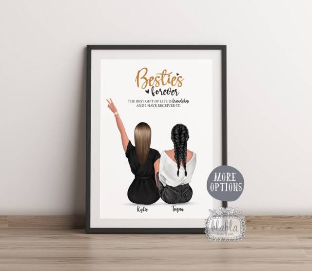 Friends Personalised Gift, Best Friend Poster, Wall Art, Birthday Gift - image 1