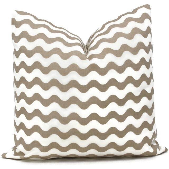 Schumacher Sand Ric Rac Pillow Cover Indoor Outdoor Decor - image 1