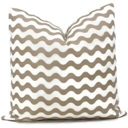 Schumacher Sand Ric Rac Pillow Cover Indoor Outdoor Decor - thumbnail 1