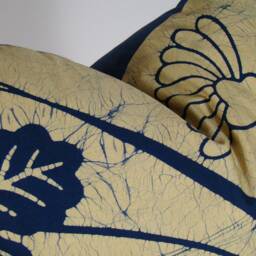 Floral Batik Pillow Cover Vintage Japanese Indigo Throw - thumbnail 3