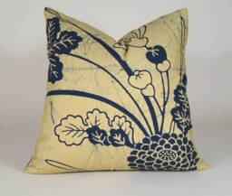 Floral Batik Pillow Cover Vintage Japanese Indigo Throw - thumbnail 1