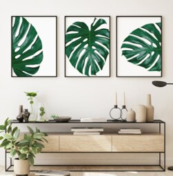 Botanical Monstera Leaves Home Wall Art Decor Prints Poster Printing Framing A5 A4 8x10 A3 A2 - thumbnail 1