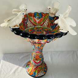 Talavera Mexican Pottery Bird Bath - thumbnail 3