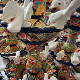 Talavera Mexican Pottery Bird Bath - thumbnail 4