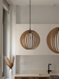 Wood Ceiling Lamp, Pendant Light, Wooden Chandelier, Modern Fixture, Kitchen Island, Scandinavian Design, Natural Wood, Hanging Lamp