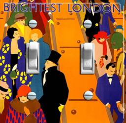 Brightest London Vintage Travel Poster, Switch Plate Cover, Wall Plate, Single/Double, Home Decor - thumbnail 1