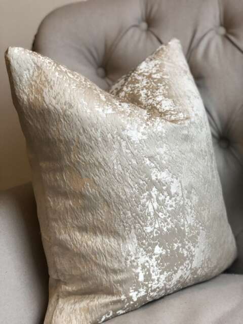 Champagne Floral Texture Cushion Cover, Handmade Pillow - image 1