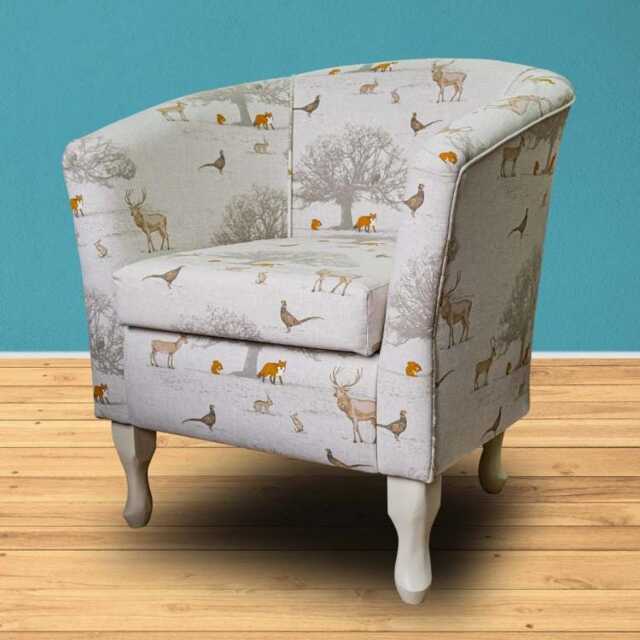 Handmade Tatton Animal Print Tub Chair - Designer Accent - image 1