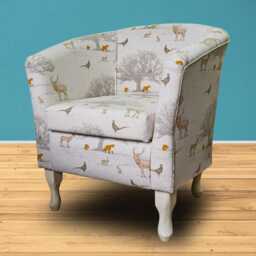 Handmade Tatton Animal Print Tub Chair - Designer Accent - thumbnail 1