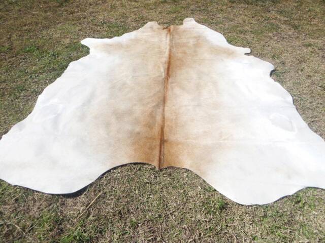 Beige Light Brown Large New Cowhide Rug Natural Hair On - 7x7 Ft Size Approx Tri-Color Brown Tones Soft Carpet Cow Hide 6x6 E-B - image 1