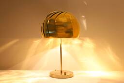 Modern Brass Iris Table Lamp Adjustable Shade, Mood Lighting - thumbnail 1