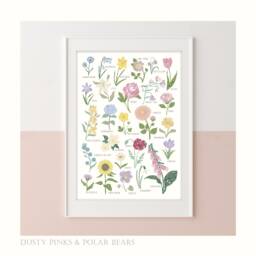 Floral Edition - All Flowers Print Florals Children's Prints -Floral Bedroom Flower Nursery Wall Art Liberty - thumbnail 1