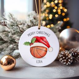 Basketball Christmas Tree Decoration, Personalised Bauble, Sports Decoration - thumbnail 1
