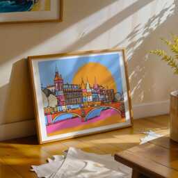 Seine River Paris Art Print, Colourful Travel Illustration - thumbnail 2