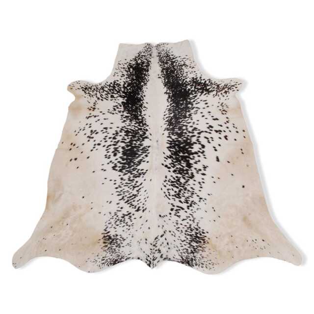 Natural Black & White Cowhide Rug Hair-On Leather Area Rug - 51x47 Inches - image 1