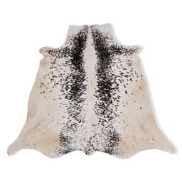 Natural Black & White Cowhide Rug Hair-On Leather Area Rug - 51x47 Inches - thumbnail 1