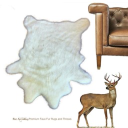 Faux Deer Skin Rug - Plush Shag, Usa Made - thumbnail 1