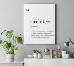 Architect Canvas Art Gift Definition Print Office Decor Coworker New Job Wall Dictionary Scandinavian - thumbnail 1