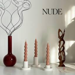 Twisted Soy Wax Taper Candle - Handmade Home Decor - thumbnail 3