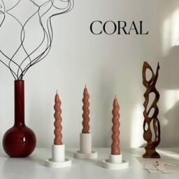 Twisted Soy Wax Taper Candle - Handmade Home Decor - thumbnail 2