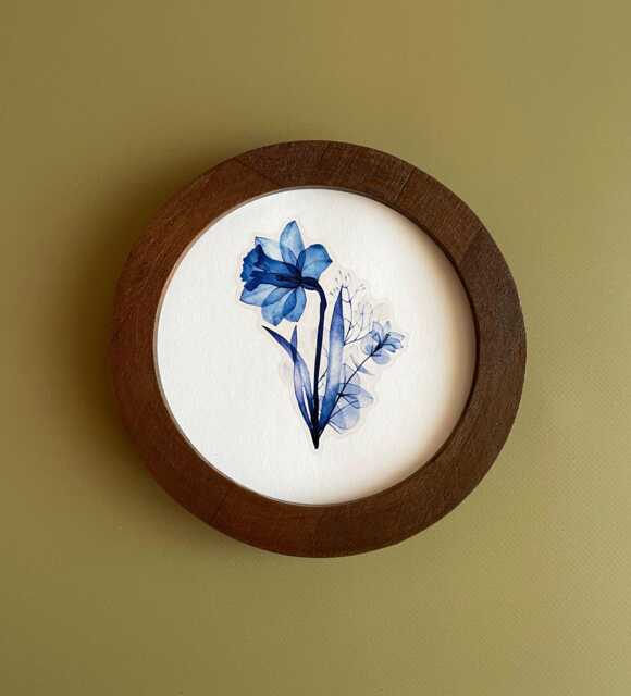 Brown Round Frame, Picture Frame Circle Frames Wall Size 2 - 16 Inches - image 1