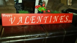 Valentine Porch Sign Horizontal Wood Wall Hanging Love Happy Valentine's Day Decoration Cupid Decor