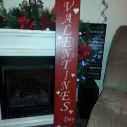 Valentine Porch Sign Horizontal Wood Wall Hanging Love Happy Valentine's Day Decoration Cupid Decor - thumbnail 4