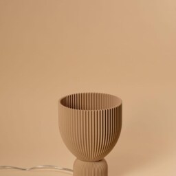 Lamp O Beige Minimalist Modern Lamp 3D Printed Made Of Bioplastic - thumbnail 3