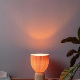 Lamp O Beige Minimalist Modern Lamp 3D Printed Made Of Bioplastic - thumbnail 2