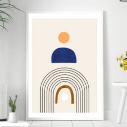 Simplistic Curves Abstract - Wall Print Art Scandi Modern Gift Idea Bespoke Poster A5 A4 A3 Framed - thumbnail 2