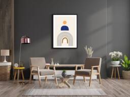 Simplistic Curves Abstract - Wall Print Art Scandi Modern Gift Idea Bespoke Poster A5 A4 A3 Framed - thumbnail 1