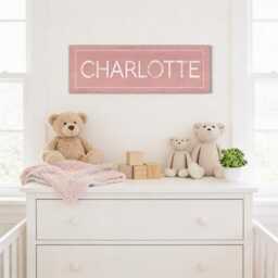 Personalized Name Wall Art Rustic Pink Faux Wood For Girls' Room - thumbnail 1