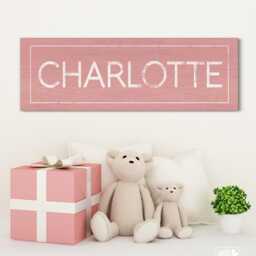 Personalized Name Wall Art Rustic Pink Faux Wood For Girls' Room - thumbnail 3