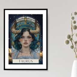 Taurus Zodiac Tarot Print - Astrology Poster Celestial Wall Art Mystical Horoscope Decor Gift A5 A4 A3 Framed Or Unframed - thumbnail 2