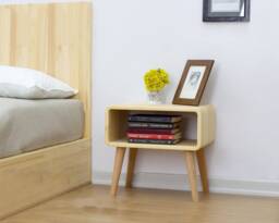 Modern Nightstand With Wooden Legs , Wood Bedside Tables Mid Century Table, Shelf, Handmade Furniture Unique Style - thumbnail 1