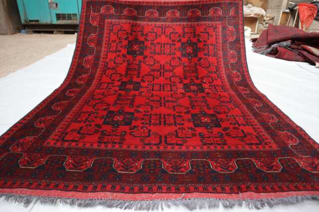5x7 Ft Bokhara Afghan Red Area Rug, Turkmen Oriental Geometric Khal Mohammedi Bukhara Handmade Livingroom, D??cor Office Rug - image 1
