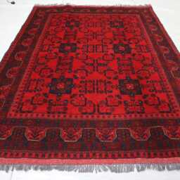 5x7 Ft Bokhara Afghan Red Area Rug, Turkmen Oriental Geometric Khal Mohammedi Bukhara Handmade Livingroom, D??cor Office Rug - thumbnail 2